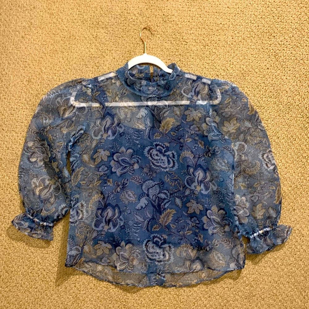 Pure organza top with cotton slip